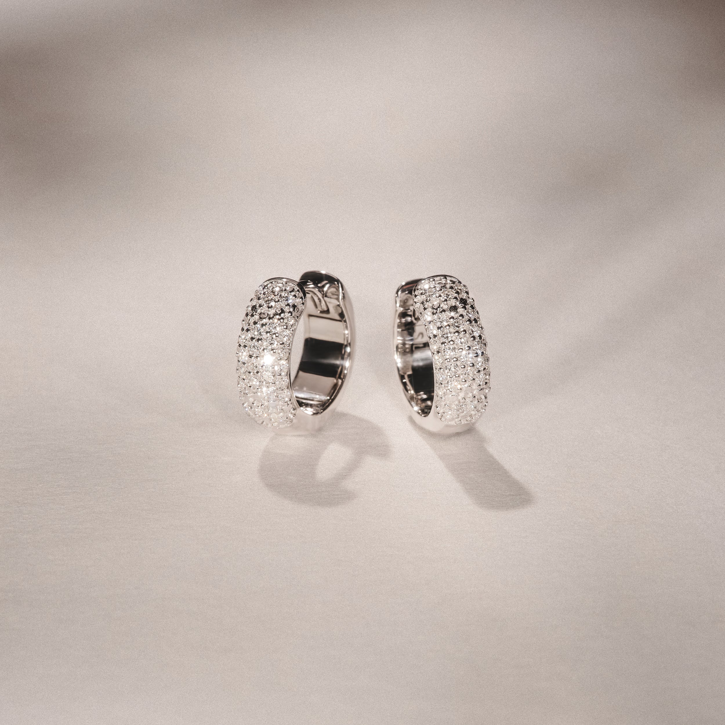 Micro Pave Huggies Lab Diamond Earrings 0.55ct in 925 Silver